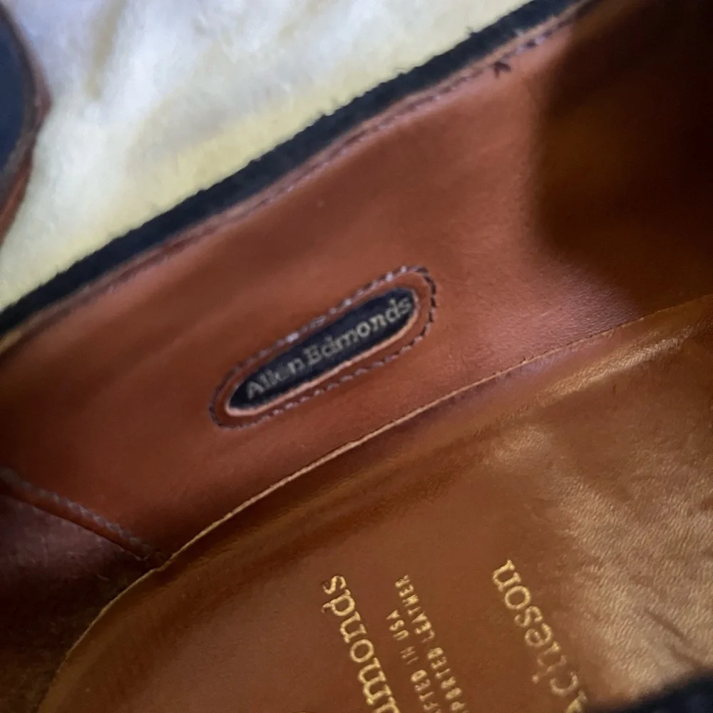 RARE MODEL | ALLEN EDMONDS 11E NAVY BLUE SUEDE ACHESON TASSEL LOAFER DRESS SHOES - Picture 10 of 13